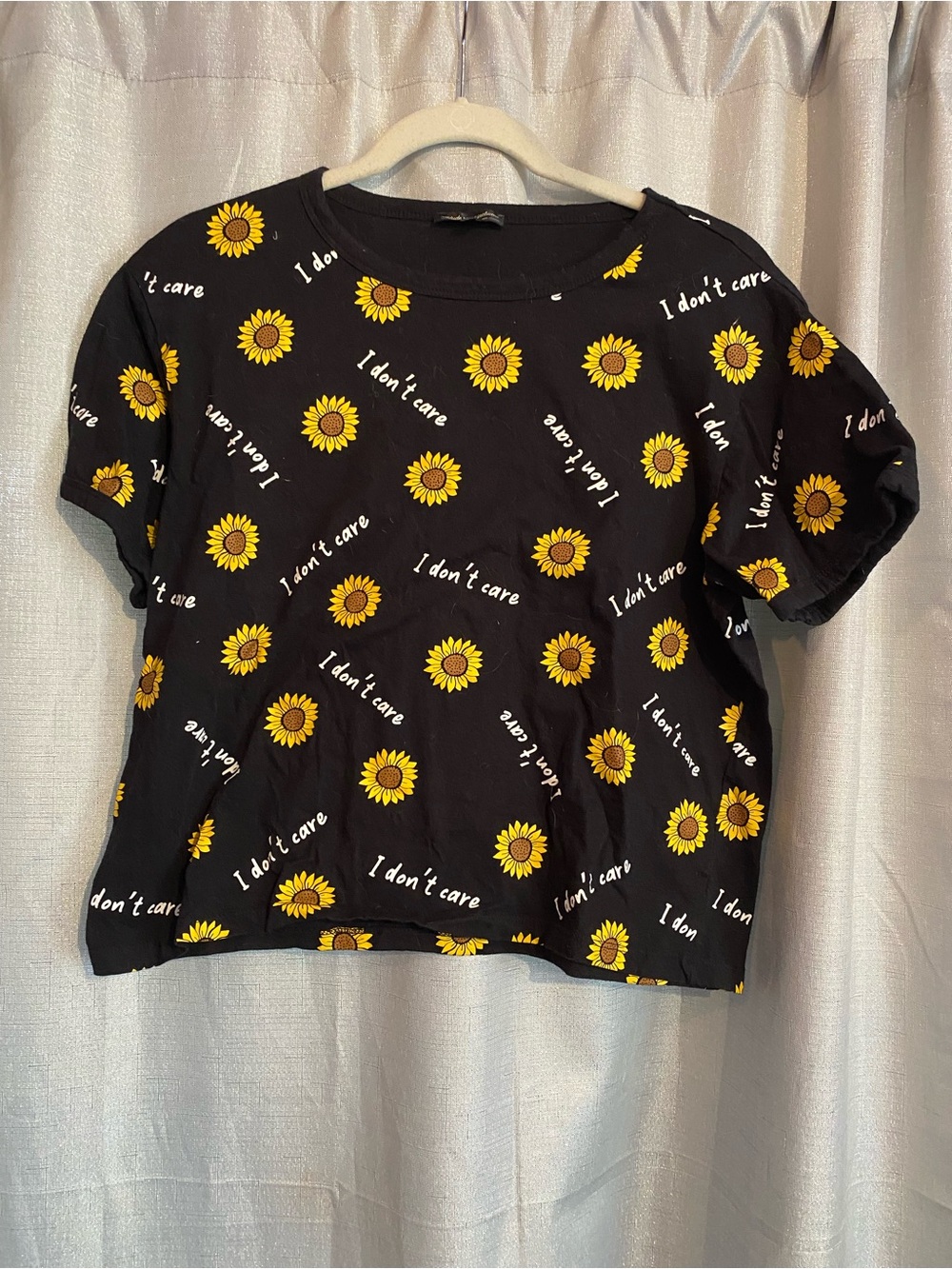 Attitude not included black with sunflowers size XL “ I don’t care” tee shirt